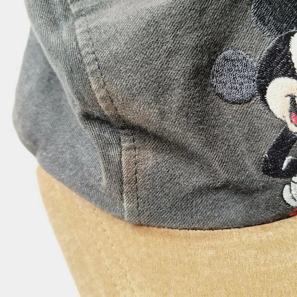 Vintage Disney Mickey Unlimited Mickey Mouse Embroidered Leather Brim Youth Hat